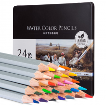 得力（deli） 得力绘画彩色铅笔 秘密填色花园涂色水溶性彩铅6521-24色铁盒送画笔