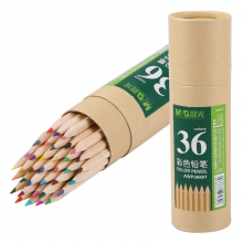 晨光(M&G)原木铅笔彩色铅笔彩铅学生涂色绘画牛皮纸筒装12/18/24/36色原木铅笔AWP36801(36色)